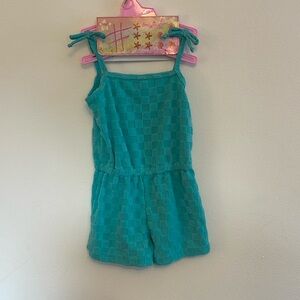 Checkered textured romper